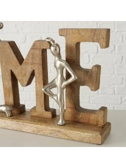 Boltze Dekoobjekt "Home" In Natur/ Silber - (B)58 X (H)26 X (T)8 Cm -Schiesser Shop boltze dekoobjekt home in natur silber b 58 x h 26 x t 8 cm 3