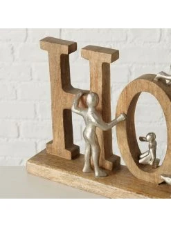 Boltze Dekoobjekt "Home" In Natur/ Silber - (B)58 X (H)26 X (T)8 Cm -Schiesser Shop boltze dekoobjekt home in natur silber b 58 x h 26 x t 8 cm 4