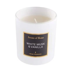 Butlers Duftkerze White Musk & Vanilla Mit Sojawachs SCENTS OF HOME In Weiß-Gold -Schiesser Shop butlers duftkerze white musk and vanilla mit sojawachs scents of home in weiss gold 2