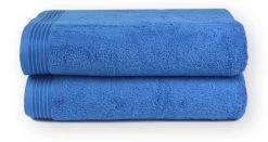 Freundin Home Collection 2er Set: Walkfrottier Handtuch "HOME" In Azur - (L) 100 X (B) 50 Cm