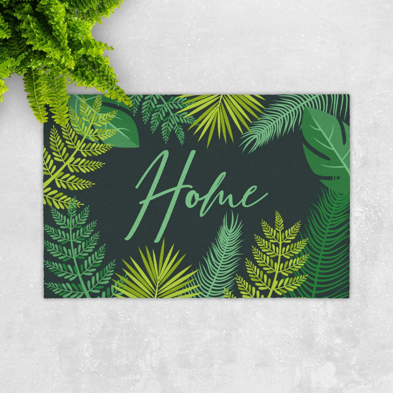 GMD Living Fußmatte ERFURT Home Blätterdesign In Farbe Grün 5 GMD Living Fußmatte ERFURT Home Blätterdesign In Farbe Grün – Bild 3