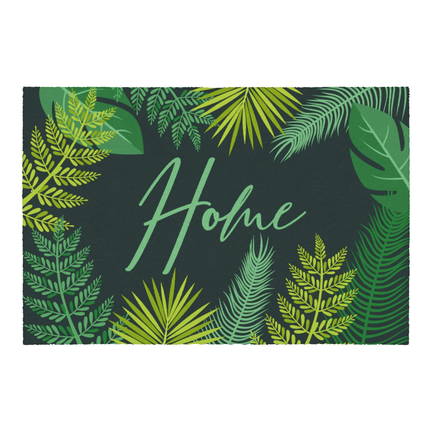 GMD Living Fußmatte ERFURT Home Blätterdesign In Farbe Grün 3 GMD Living Fußmatte ERFURT Home Blätterdesign In Farbe Grün