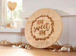 HomeLiving Deko "Home" 300x300 In Beige -Schiesser Shop homeliving deko home 300x300 in beige 1