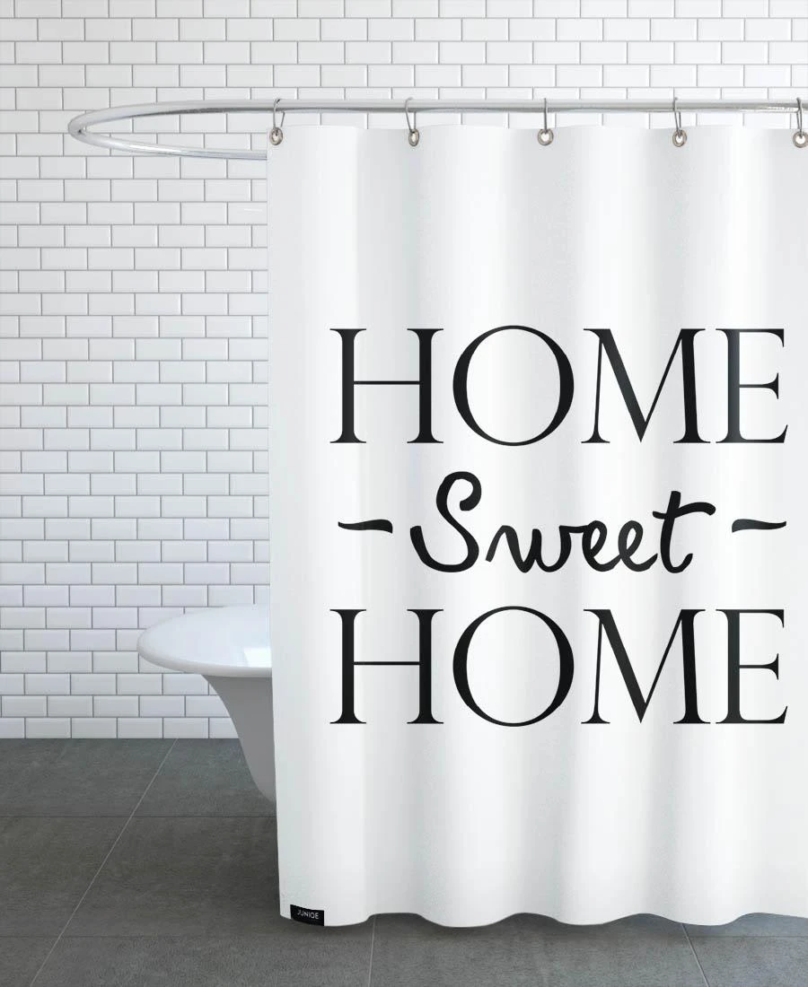 Juniqe Duschvorhang "Home Sweet Home" In Schwarz & Weiß 5 Juniqe Duschvorhang "Home Sweet Home" In Schwarz & Weiß – Bild 3