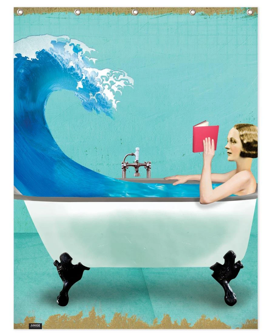 Juniqe Duschvorhang "Quiet Night At Home" In Bunt 3 Juniqe Duschvorhang "Quiet Night At Home" In Bunt