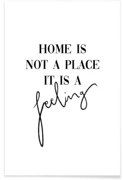 Juniqe Poster "Home Is A Feeling" In Schwarz