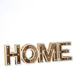 MARELIDA LED Dekolicht Home Schriftzug 24LED Batteriebetrieb L: 38cm In Braun