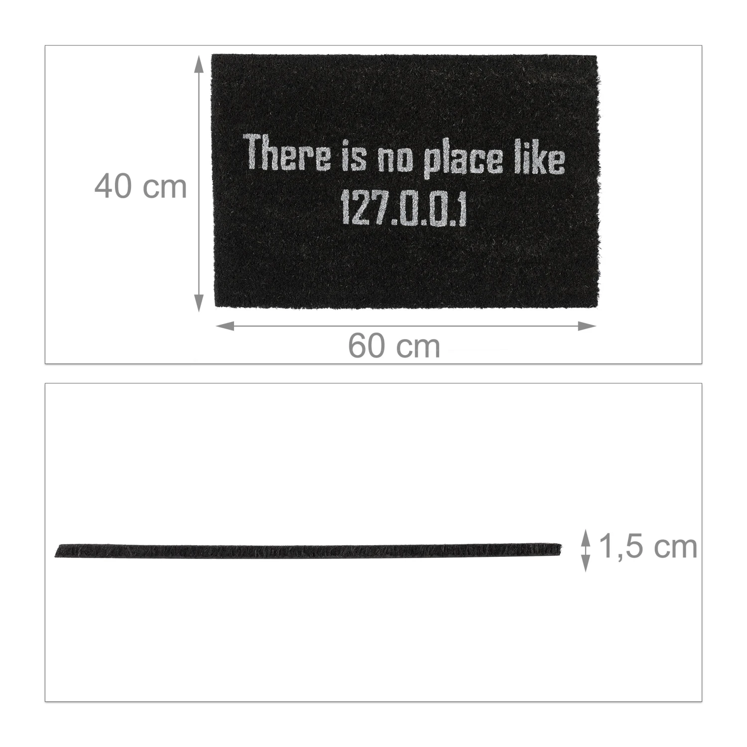 Relaxdays Fußmatte Home "127.0.0.1" In Schwarz - (B)60 X (T)40 Cm 6 Relaxdays Fußmatte Home "127.0.0.1" In Schwarz - (B)60 X (T)40 Cm – Bild 4