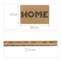 Relaxdays Fußmatte "Home" In Natur/ Schwarz - 60 X 40 Cm -Schiesser Shop relaxdays fussmatte home in natur schwarz 60 x 40 cm 3