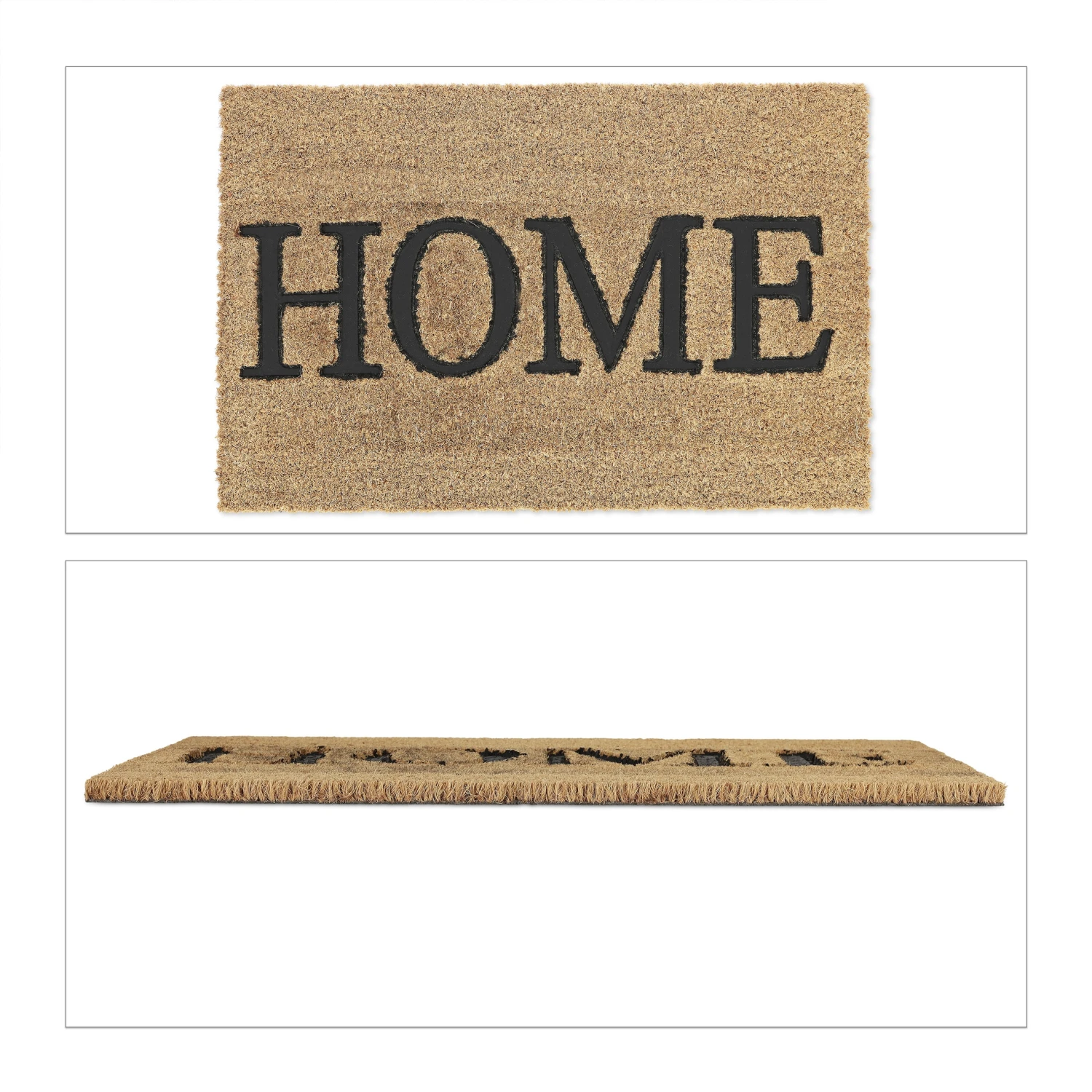 Relaxdays Fußmatte "Home" In Natur/ Schwarz - (B)60 X (T)40 Cm 3 Relaxdays Fußmatte "Home" In Natur/ Schwarz - (B)60 X (T)40 Cm
