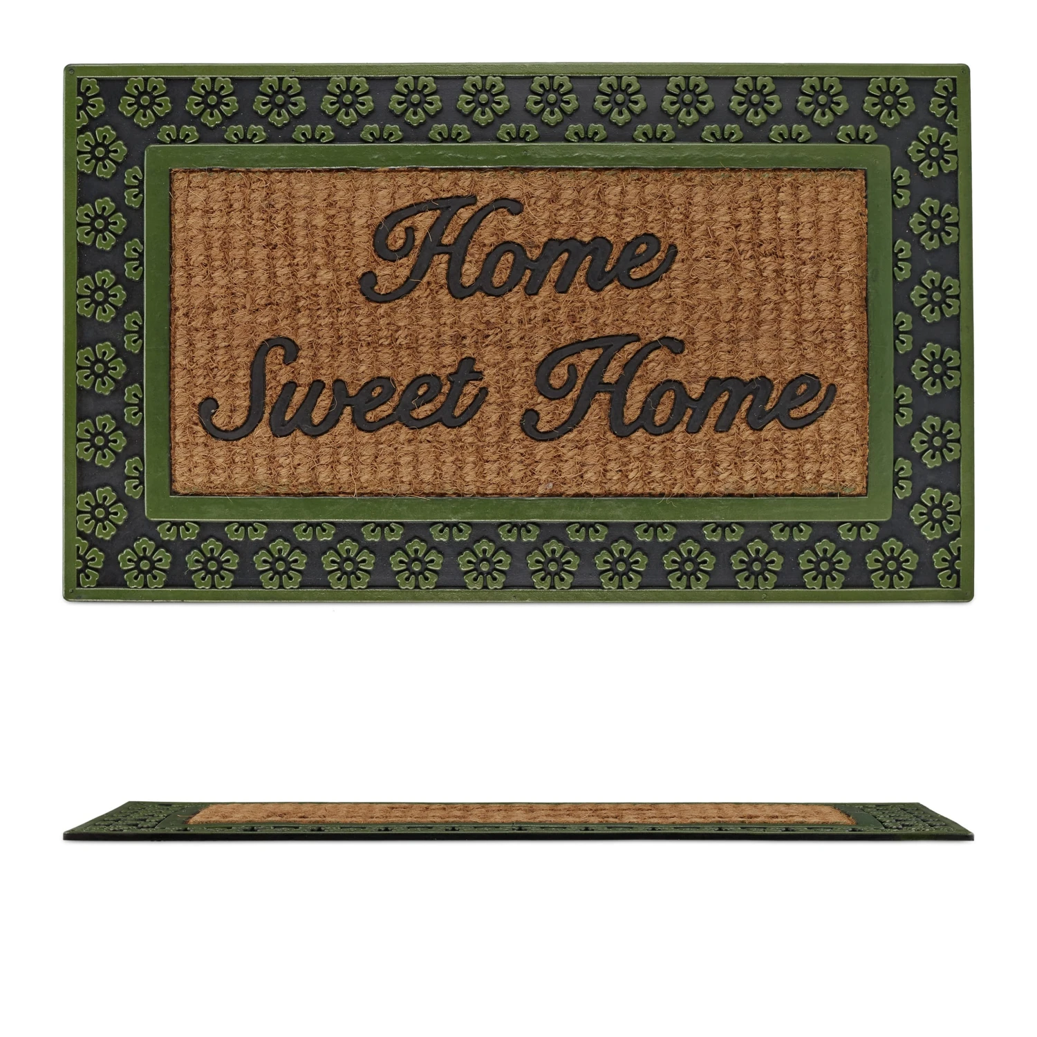 Relaxdays Fußmatte "Home Sweet Home" In Natur/ Grün - (B)45 X (T)75 Cm 3 Relaxdays Fußmatte "Home Sweet Home" In Natur/ Grün - (B)45 X (T)75 Cm