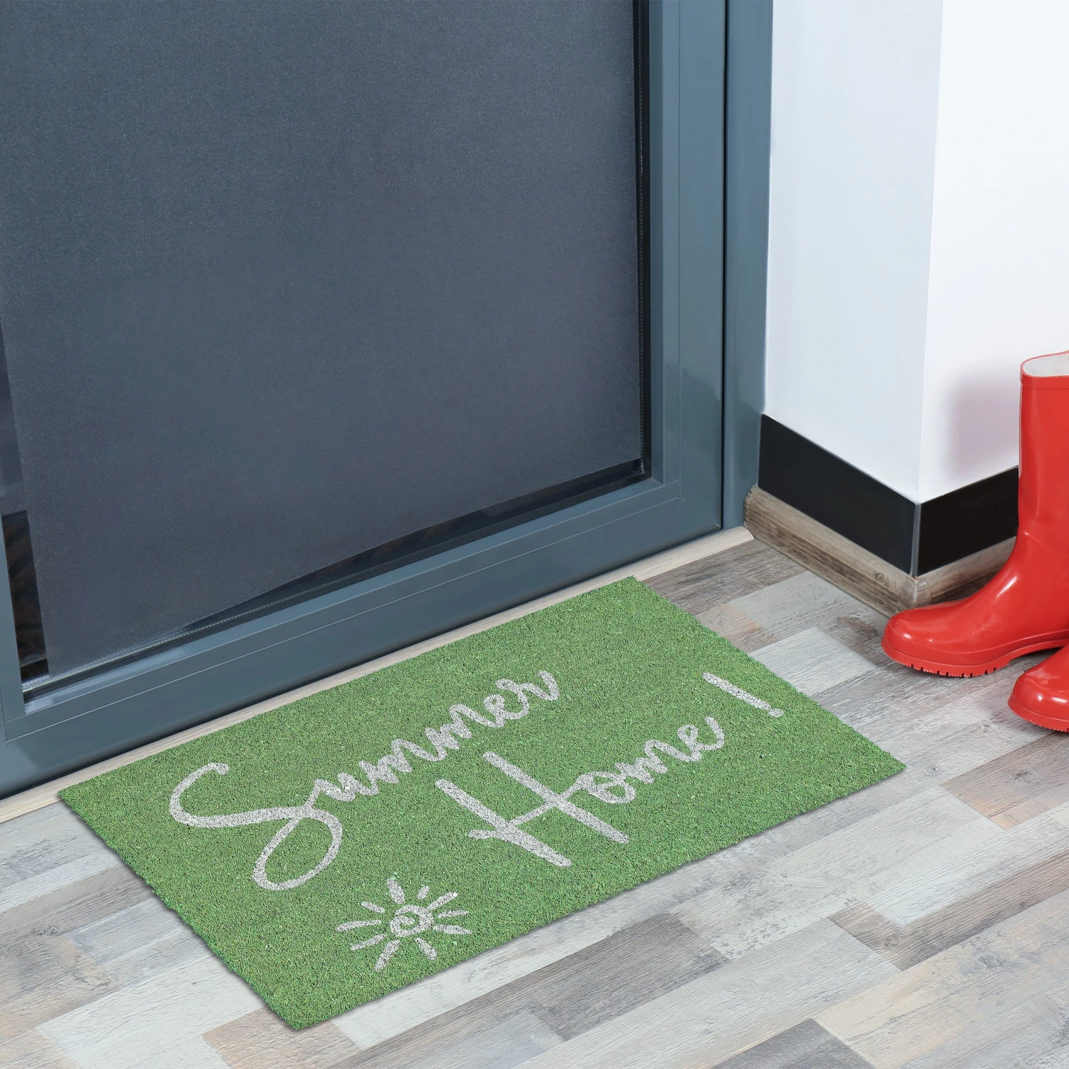 Relaxdays Fußmatte "Summer Home" In Grün - (L)60 X (B)40 Cm 4 Relaxdays Fußmatte "Summer Home" In Grün - (L)60 X (B)40 Cm – Bild 2