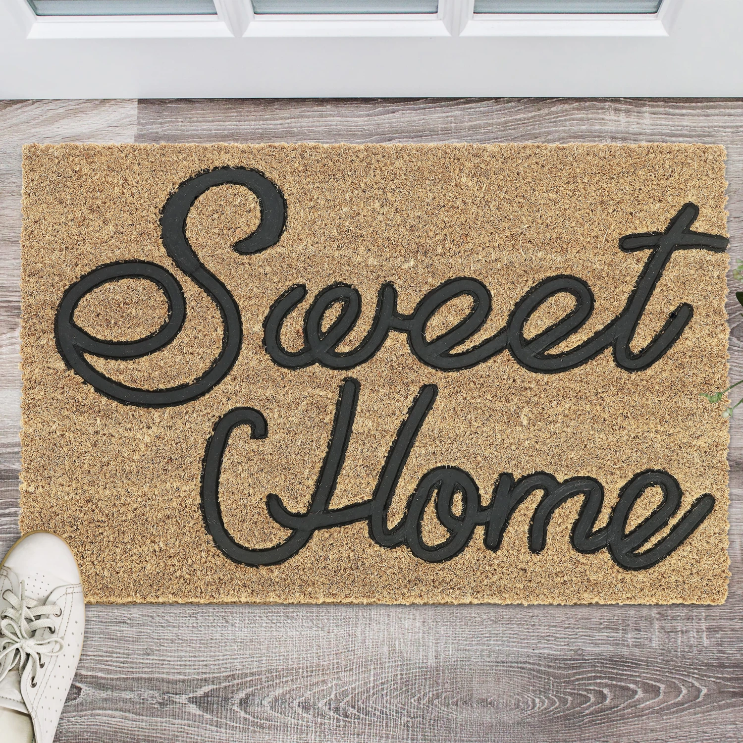 Relaxdays Fußmatte "Sweet Home" In Natur/ Schwarz - (B)60 X (T)40 Cm 4 Relaxdays Fußmatte "Sweet Home" In Natur/ Schwarz - (B)60 X (T)40 Cm – Bild 2