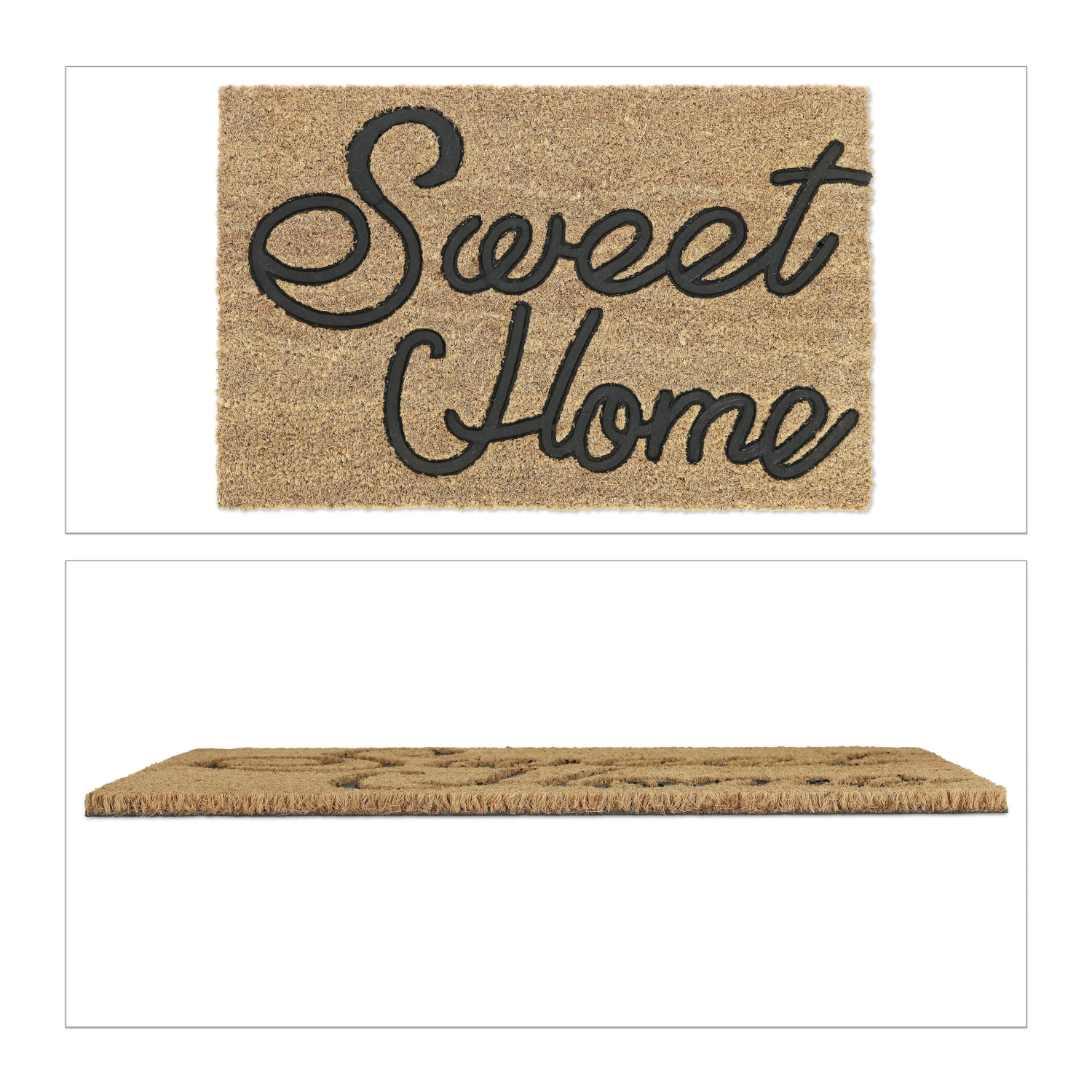 Relaxdays Fußmatte "Sweet Home" In Natur/ Schwarz - (B)60 X (T)40 Cm 3 Relaxdays Fußmatte "Sweet Home" In Natur/ Schwarz - (B)60 X (T)40 Cm