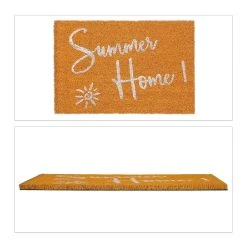 Relaxdays Kokos-Fußmatte "Summer Home" In Orange/ Weiß - (B)60 X (T)40 Cm