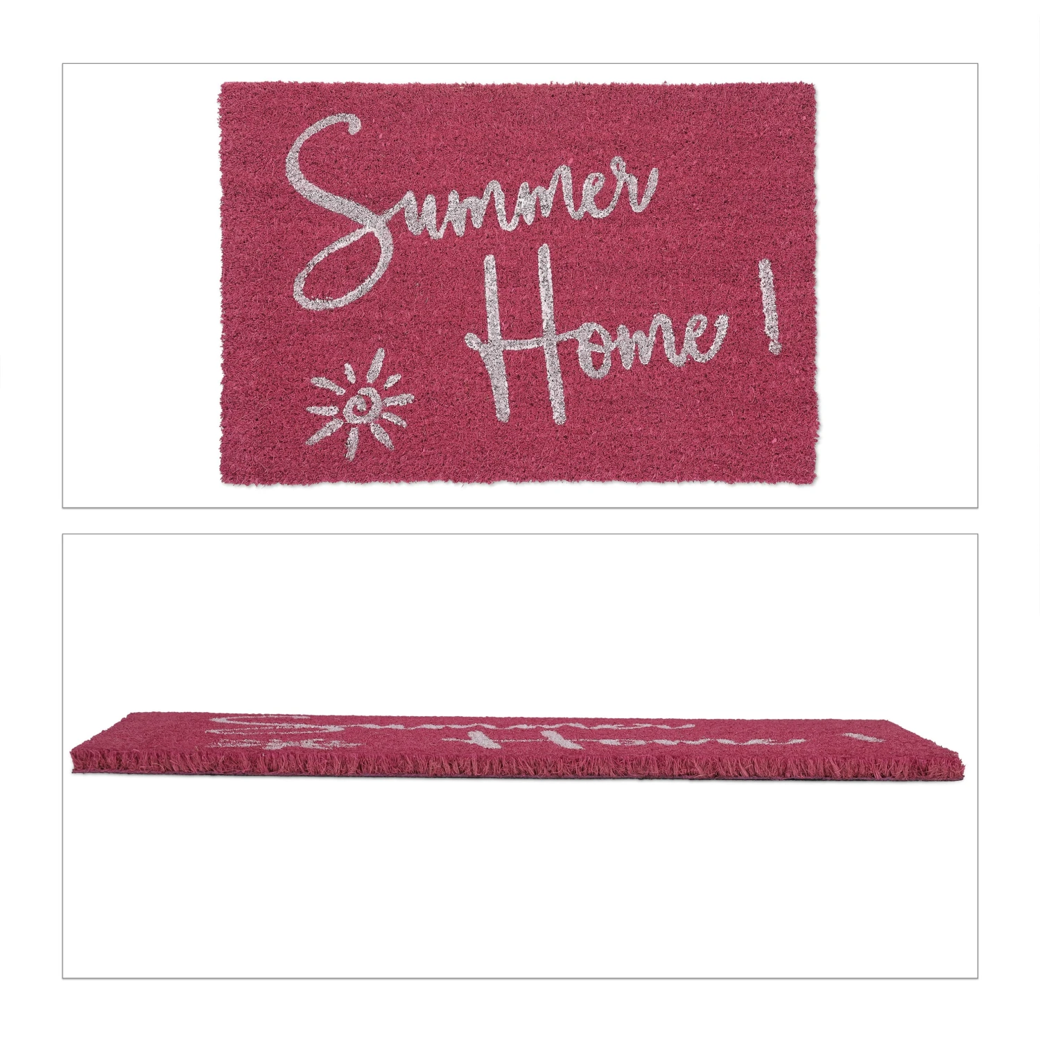 Relaxdays Kokos-Fußmatte "Summer Home" In Pink/ Weiß - (B)60 X (T)40 Cm 3 Relaxdays Kokos-Fußmatte "Summer Home" In Pink/ Weiß - (B)60 X (T)40 Cm