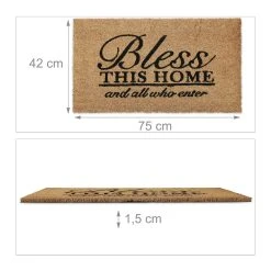 Relaxdays Kokosfußmatte "Bless This Home" In Natur/ Schwarz - 75 X 42 Cm 13 Relaxdays Kokosfußmatte "Bless This Home" In Natur/ Schwarz - 75 X 42 Cm -Schiesser Shop relaxdays kokosfussmatte bless this home in natur schwarz 75 x 42 cm 3