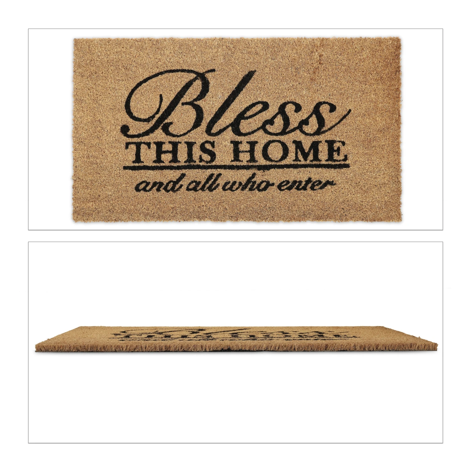 Relaxdays Kokosfußmatte "Bless This Home" In Natur/ Schwarz - 75 X 42 Cm 3 Relaxdays Kokosfußmatte "Bless This Home" In Natur/ Schwarz - 75 X 42 Cm