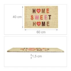 Relaxdays Kokosfußmatte "Home Sweet Home" In Bunt - 40 X 60 Cm -Schiesser Shop relaxdays kokosfussmatte home sweet home in bunt 40 x 60 cm 3