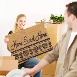 Relaxdays Kokosfußmatte "Home Sweet Home" In Natur/ Schwarz - 40 X 60 Cm -Schiesser Shop relaxdays kokosfussmatte home sweet home in natur schwarz 40 x 60 cm 2