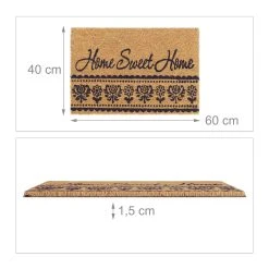 Relaxdays Kokosfußmatte "Home Sweet Home" In Natur/ Schwarz - 40 X 60 Cm -Schiesser Shop relaxdays kokosfussmatte home sweet home in natur schwarz 40 x 60 cm 3