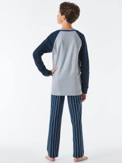 Schiesser Pyjama Feeling @ Home In Grau -Schiesser Shop schiesser pyjama feeling at home in grau 2
