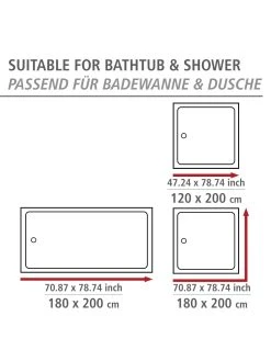 Wenko Anti-Schimmel Duschvorhang Home Office Flex In Weiß, Schwarz -Schiesser Shop wenko anti schimmel duschvorhang home office flex in weiss schwarz 3