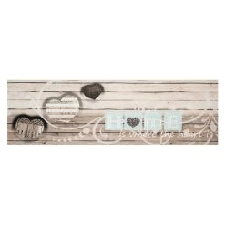 Zala Living Kurzflor Küchenläufer Home Is Where The Heart Is Creme Grau 45x140 Cm